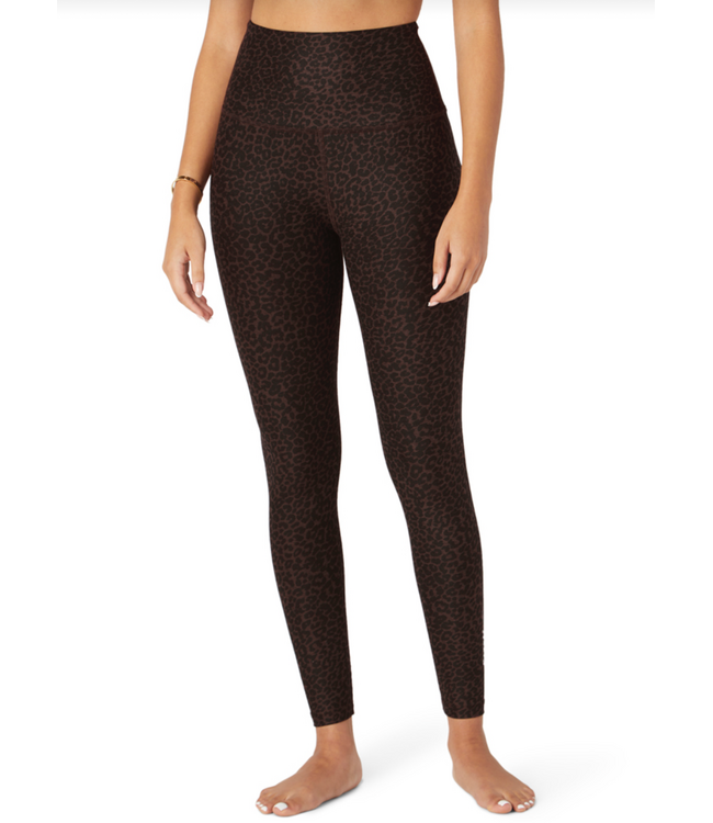 Softmark Caught In The Midi High Waisted Legging- Espresso Leopard