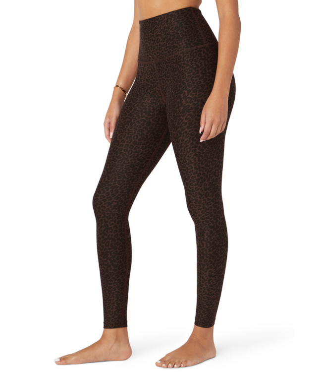 Softmark Caught In The Midi High Waisted Legging- Espresso Leopard