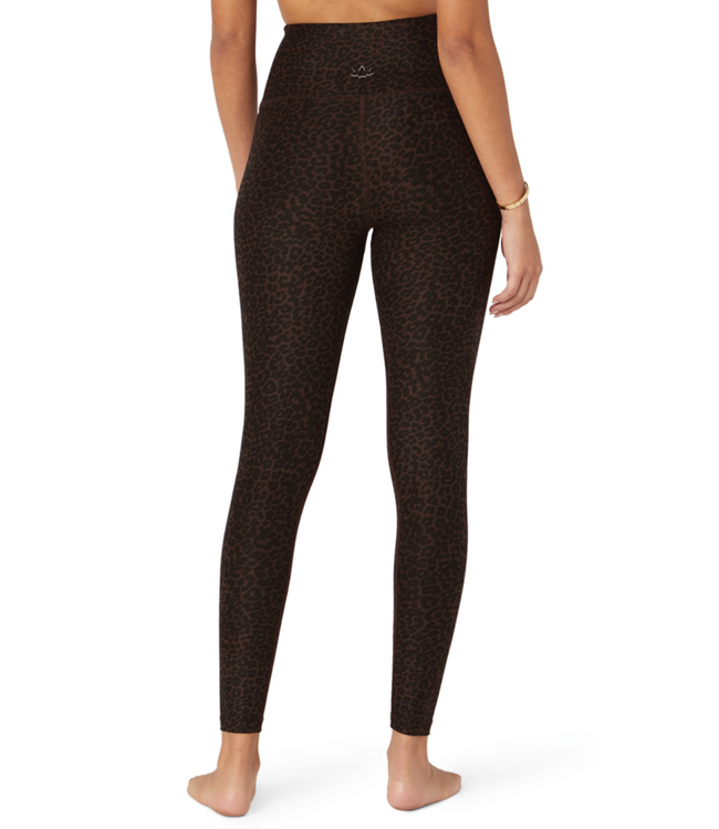 Softmark Caught In The Midi High Waisted Legging- Espresso Leopard