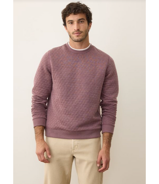 Marine Layer Corbet Quilted Crewneck- Plum Steel