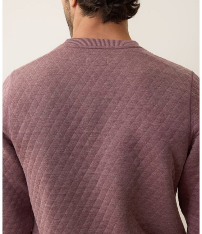 Corbet Quilted Crewneck- Plum Steel