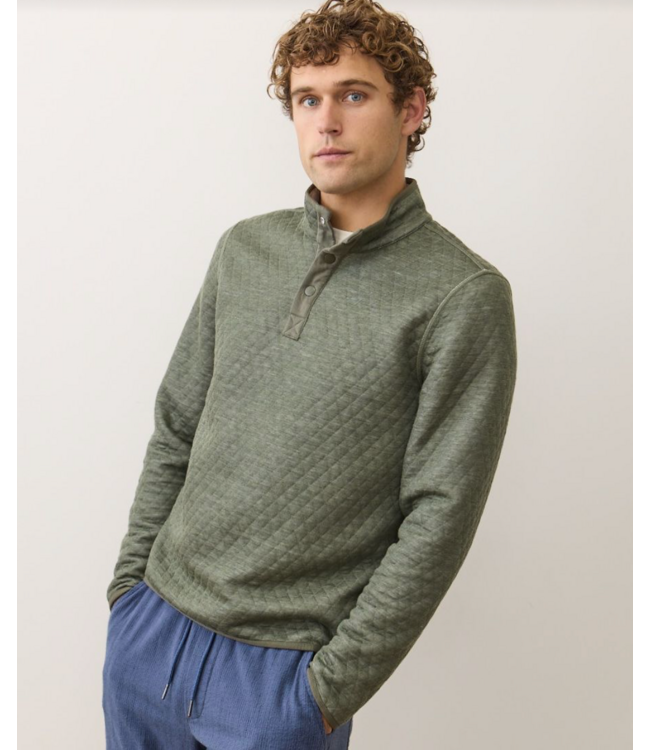 Corbet Quilted Reversible Pullover- Oatmeal/Olive