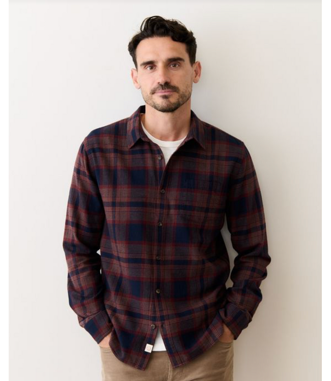 Tahoe Flannel Shirt- Navy/Burgundy Plaid