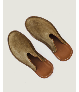 WP Standard Mr. Grumpy Leather Slippers- Olive
