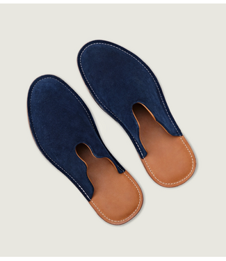 WP Standard Mr. Grumpy Leather Slippers- Navy