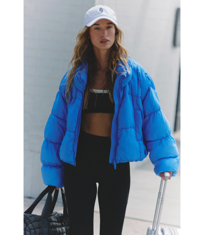 In A Bubble Puffer Jacket- Rivera Blue