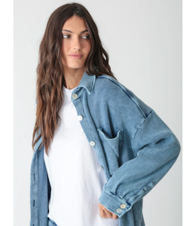 Boyfriend Shirt- Acid Indigo