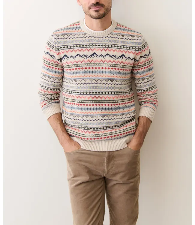 California Fair Isle Crew Sweater- Oatmeal Multi