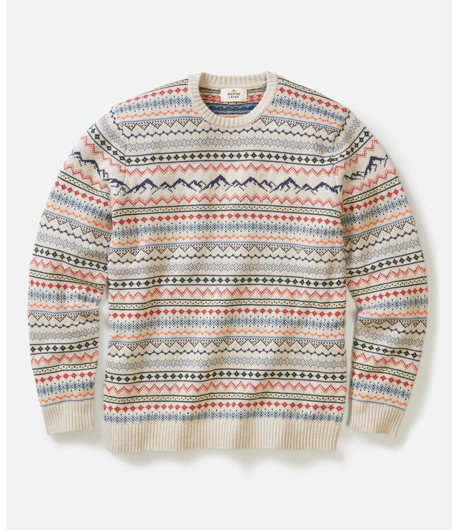 California Fair Isle Crew Sweater- Oatmeal Multi