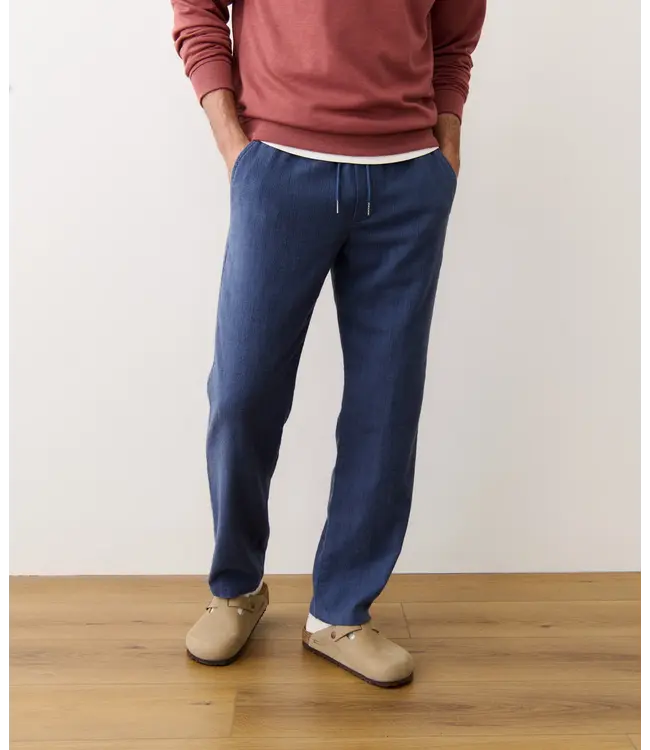 Chalet Lounge Pant- Navy Mini Stripe