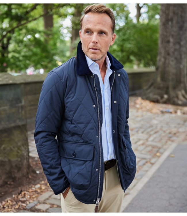 Middleburg Quilted Field Jacket- Navy