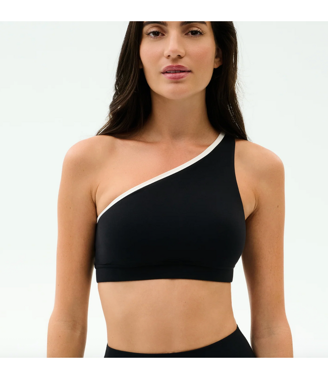 Josie Airweight One Shoulder Bra- Black/White