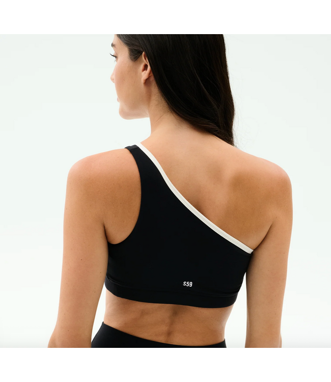 Josie Airweight One Shoulder Bra- Black/White