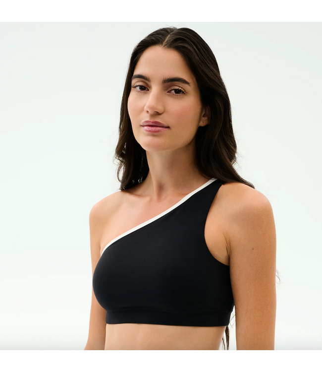 Josie Airweight One Shoulder Bra- Black/White