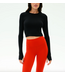 Louise Rib Long Sleeve Crop- Black