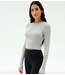 Louise Rib Long Sleeve Crop- Heather Grey