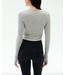 Louise Rib Long Sleeve Crop- Heather Grey