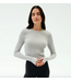 Louise Rib Long Sleeve Crop- Heather Grey