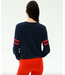 Brooks Stripe Fleece Sweatshirt- Indigo/Lotus Red