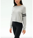 Brooks Stripe Fleece Sweatshirt- Heather Grey/Black