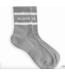 Logo Stripe Quarter Sock- Heather Grey/White