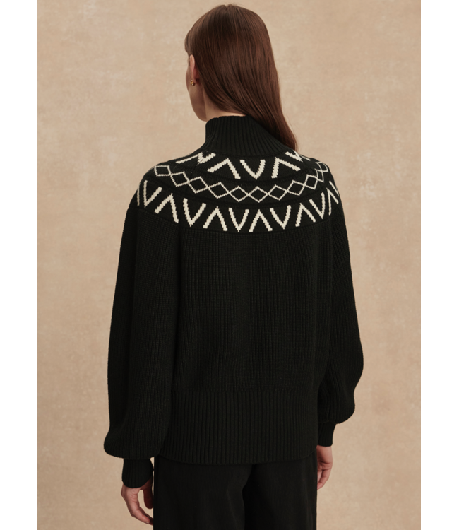 Marcie Fairisle Yoke Knit- Black