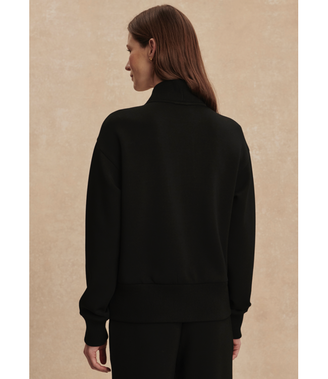 Sally Half Zip Sweat- Black