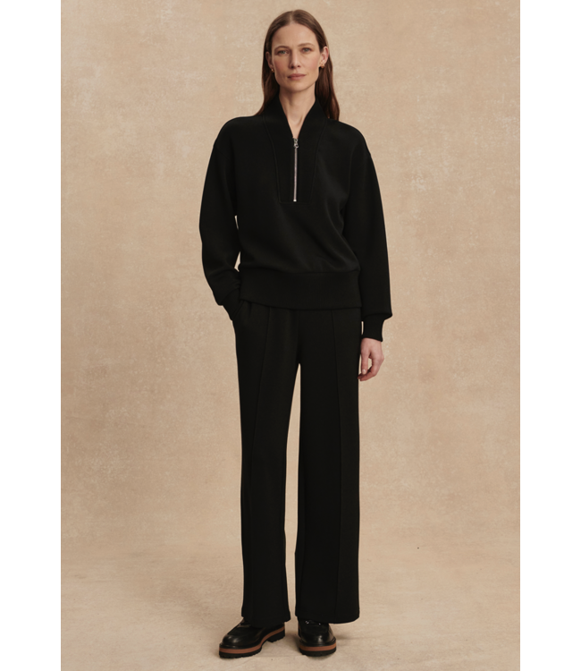 Sally Half Zip Sweat- Black
