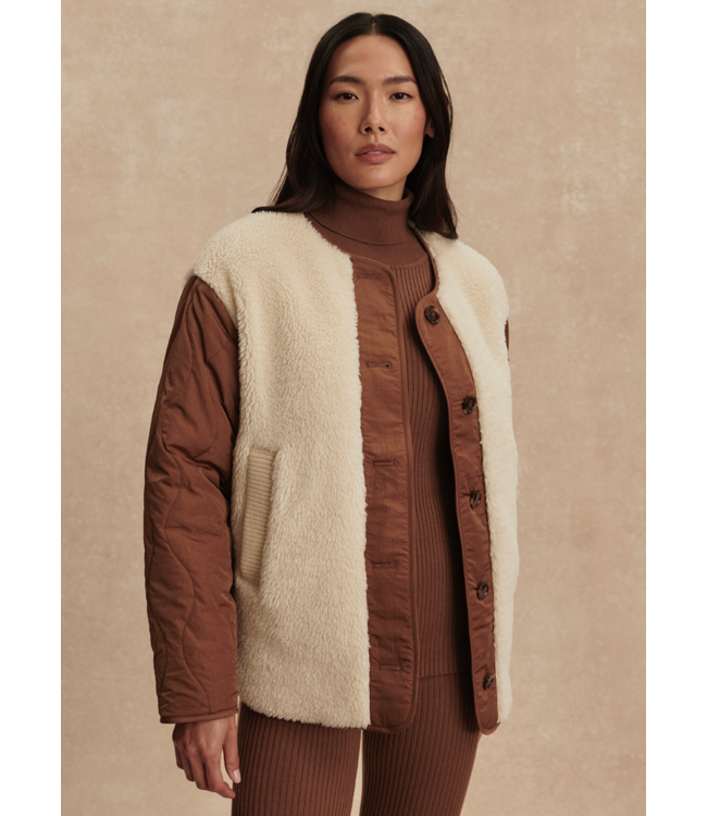Aveline Reversible Jacket- Sandshell / Cocoa Dust