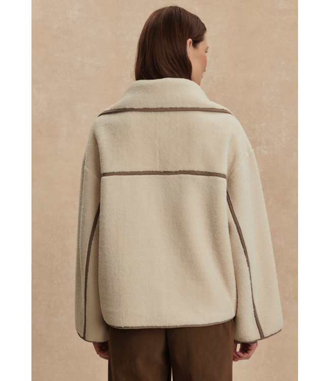 Romane Boxy Sherpa Jacket- Sandshell