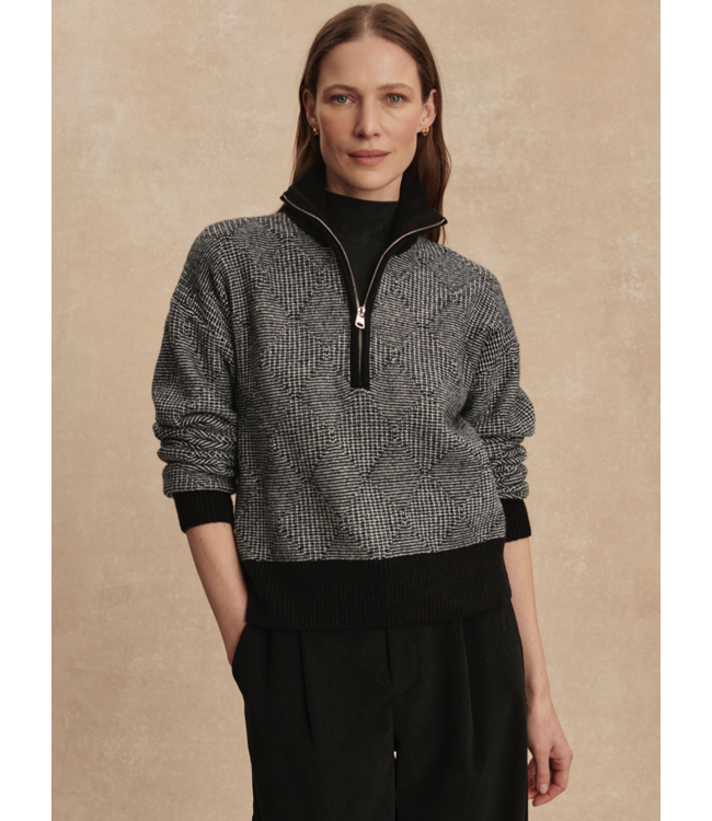 Aldridge Half Zip Knit- Black