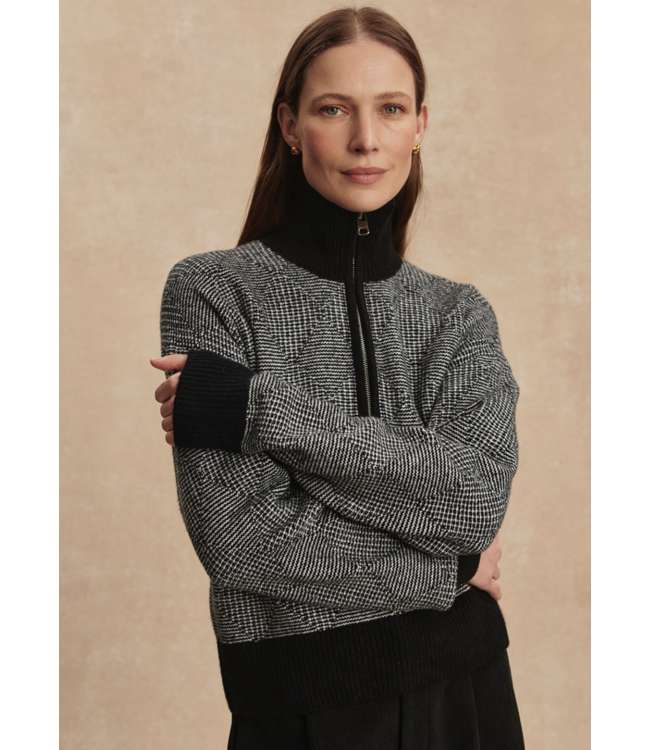 Aldridge Half Zip Knit- Black