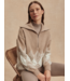Betty Jacquard Half Zip- Light Taupe