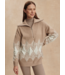 Betty Jacquard Half Zip- Light Taupe
