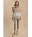 Betty Jacquard Half Zip- Light Taupe