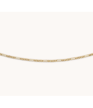 Alexa Leigh Rolo & Paper Clip Chain Necklace 16"- Yellow Gold