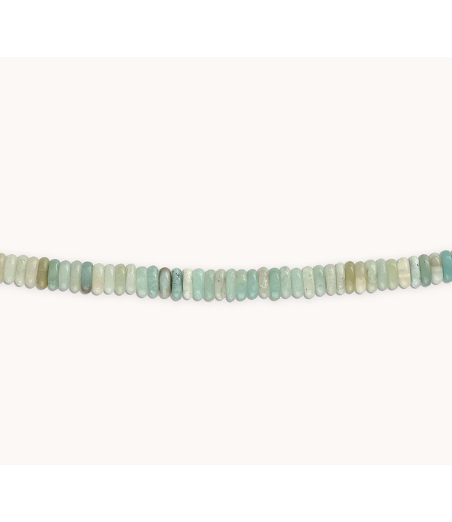 Large Amazonite Necklace- Yellow Gold