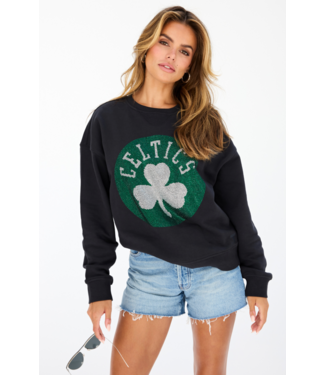 Terez Boston Celtics Gem Logo Crew- Dark Gray