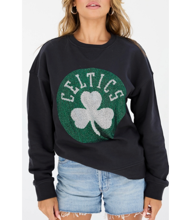 Boston Celtics Gem Logo Crew- Dark Gray
