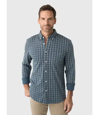 Faherty Brand Coastline Knit Shirt- Ocean Grey Check