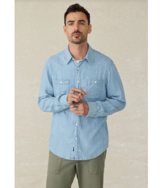 Faherty Brand The Tried And True Chambray Workshirt- Vintage Indigo