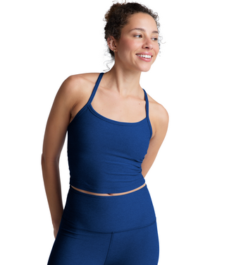 Beyond Yoga Spacedye Slim Racerback Cropped Tank- Marine Blue