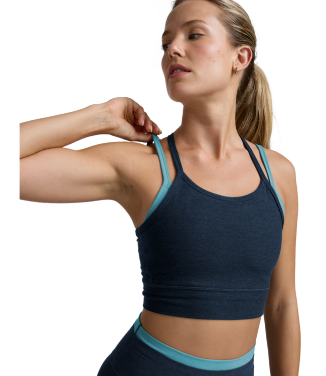 Spacedye Layered Long Line Bra- Nocturnal Navy