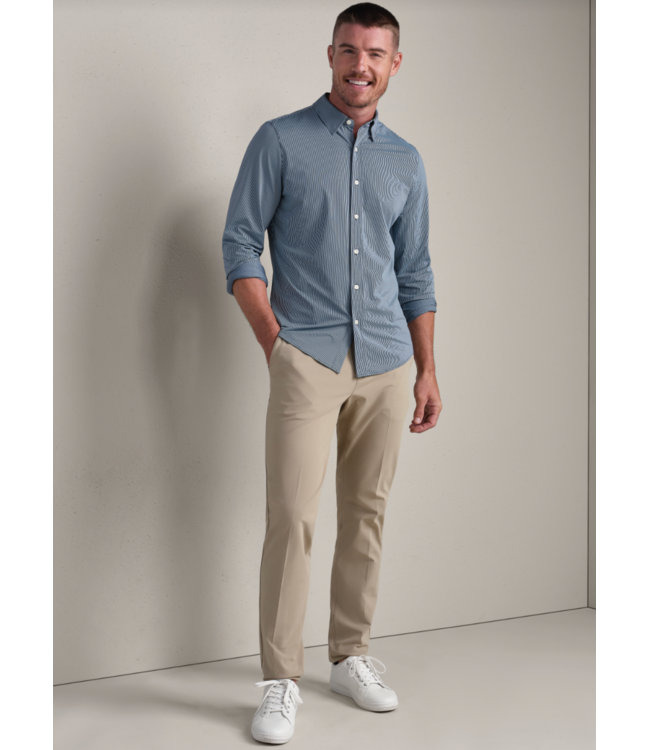 Commuter Slim Fit Shirt- Navy/Light Blue Stripe