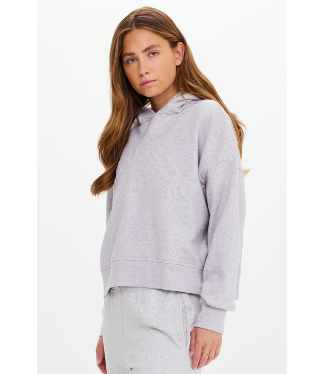Byron Embossed Logo Hoodie- Grey