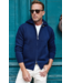 Napoli Signature Hooded Wool & Cashmere Sweater- Navy