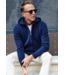 Napoli Signature Hooded Wool & Cashmere Sweater- Navy
