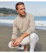Napoli Crew Neck Wool & Cashmere Sweater- Sand/Ivory Trim