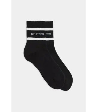 Splits59 Logo Stripe Quarter Socks- Black/White
