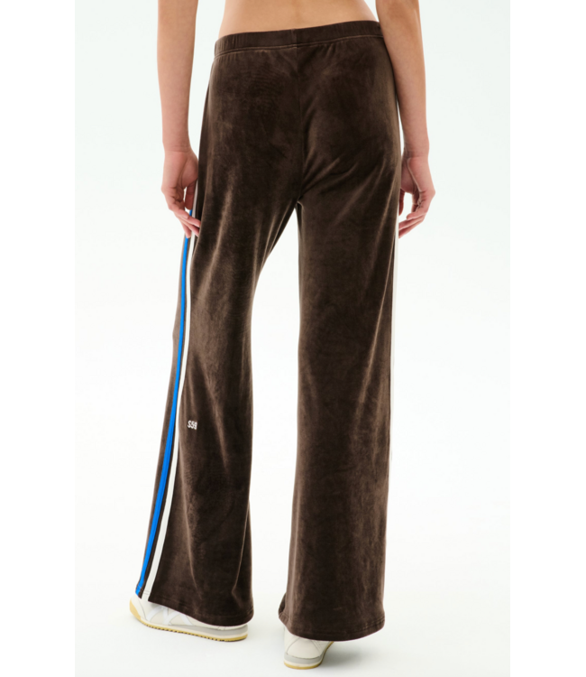 Heritage Velour Pant- Dark Chocolate/Blue